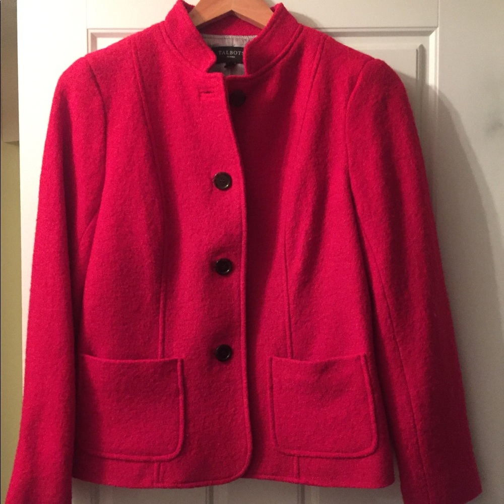 Talbots lined blazer in red
